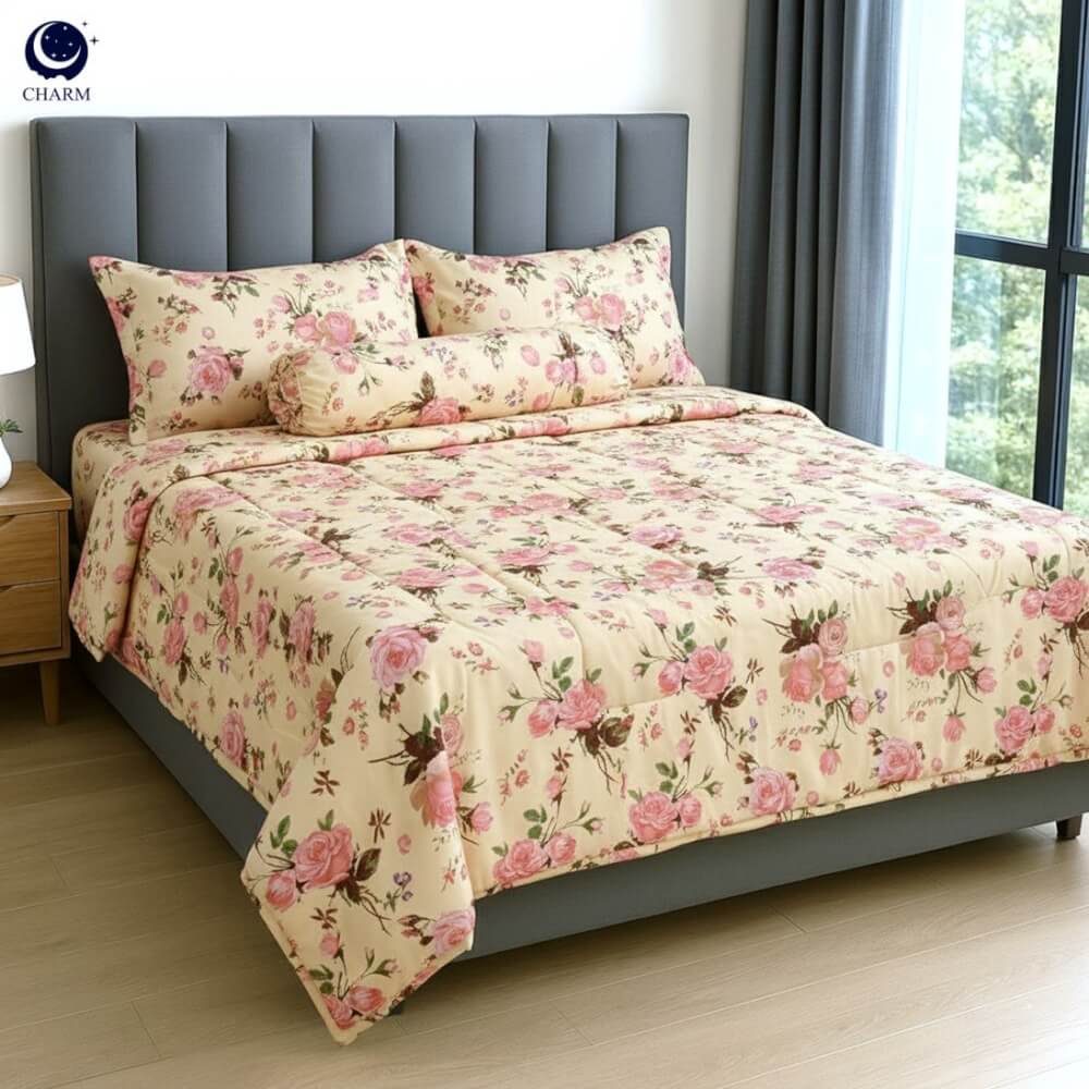 ชุดผ้าปูที่นอน 5 ฟุต 6 ชิ้น CHARM รุ่น CLASSIC ลาย CLASSIC ROSE_3